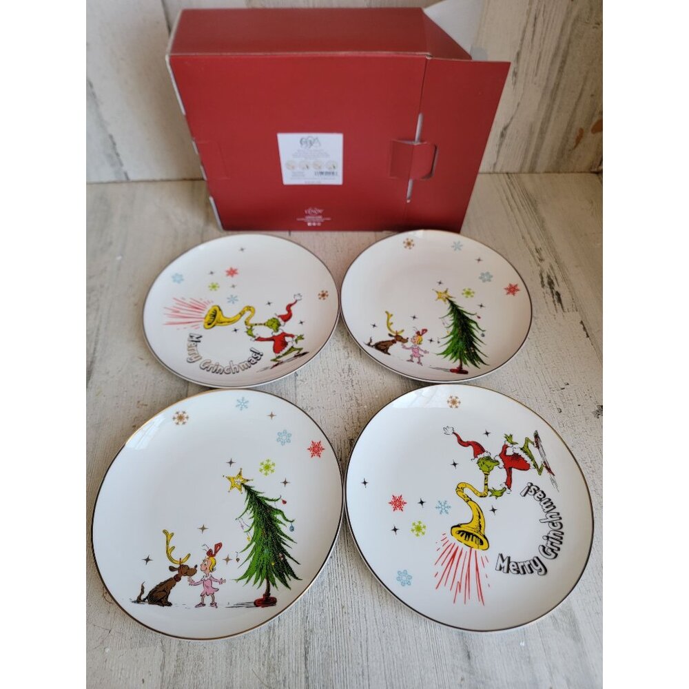 Lenox NEW Merry Grinchmas plates Accent Xmas set Cindy‎ lou